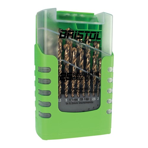 25 Piece | Bristol Metric M35 Cobalt Drill Set