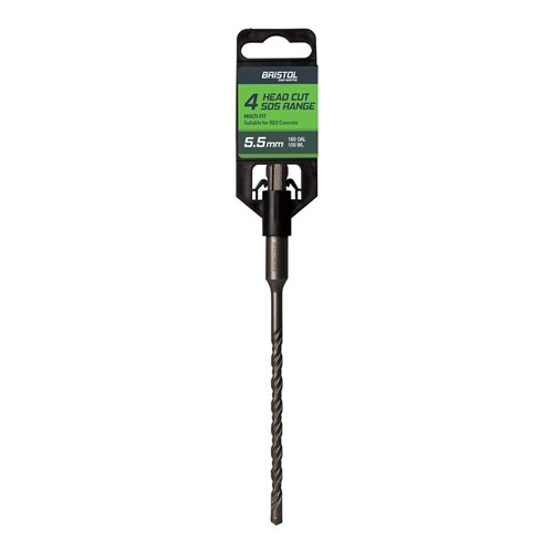 5.5 x 160mm Bristol SDS Plus 4 Cutter Masonry Drill