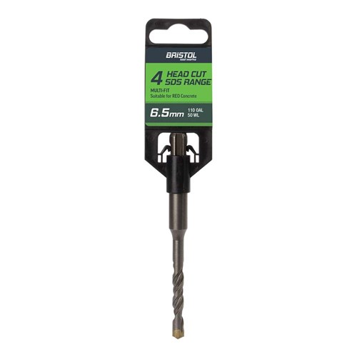 6.5 x 110mm Bristol SDS Plus 4 Cutter Masonry Drill