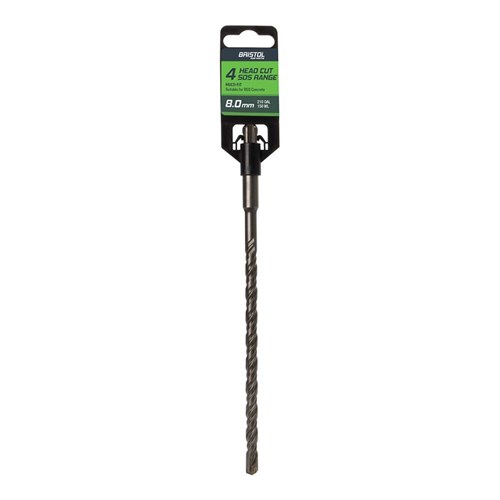 8.0 x 210mm Bristol SDS Plus 4 Cutter Masonry Drill