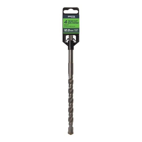 12.0 x 210mm Bristol SDS Plus 4 Cutter Masonry Drill