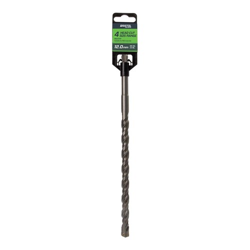 12.0 x 260mm Bristol SDS Plus 4 Cutter Masonry Drill