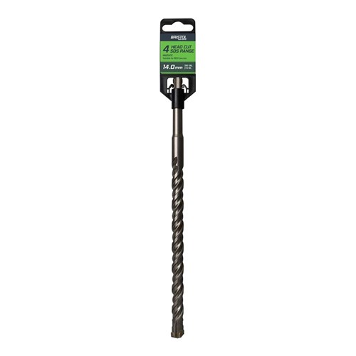 14.0 x 260mm Bristol SDS Plus 4 Cutter Masonry Drill