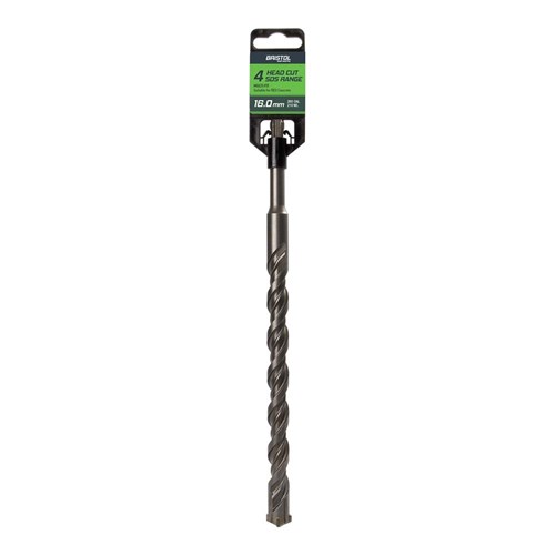 16.0 x 260mm Bristol SDS Plus 4 Cutter Masonry Drill