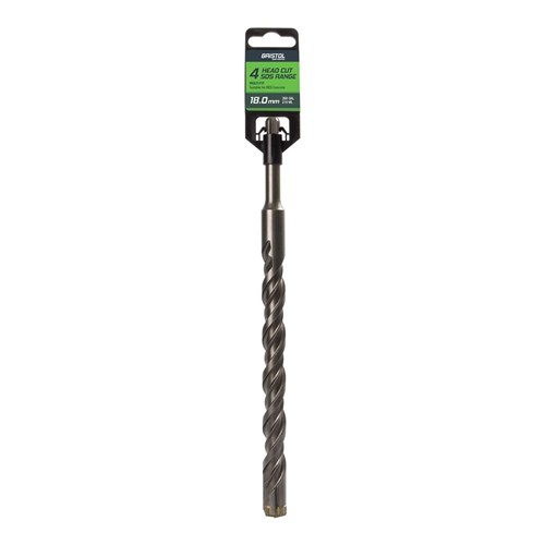 18.0 x 260mm Bristol SDS Plus 4 Cutter Masonry Drill