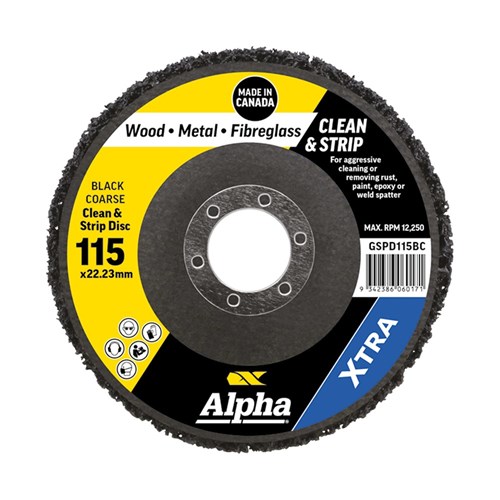 Clean & Strip Disc 115mm Black coarse XTRA Carded