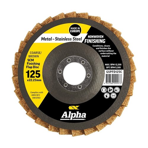 Flap Disc Surface Finishing 125mm Coarse / Brown SCM Carded (Pk 1)