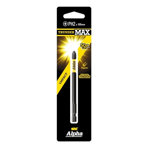 ThunderMax PH2 x 100mm Impact Power Bit Carded