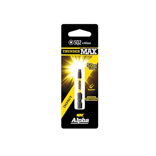 ThunderMax SQ2 x 50mm Impact Power Bit Carded