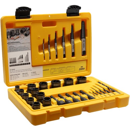 30 Pce | Alpha Damaged Nut & Bolt Extractor Set | 1/4in & 3/8in Drive