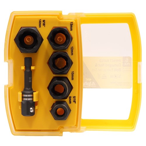 6pce | Alpha Damaged Nut & Bolt Extractor Set | 1/4in & 3/8in Drive Met/Imp