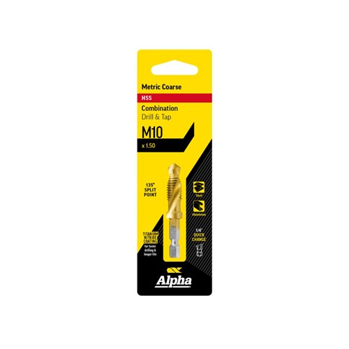 M10 x 1.5 HSS Combination Drill & Tap | TiN Coated