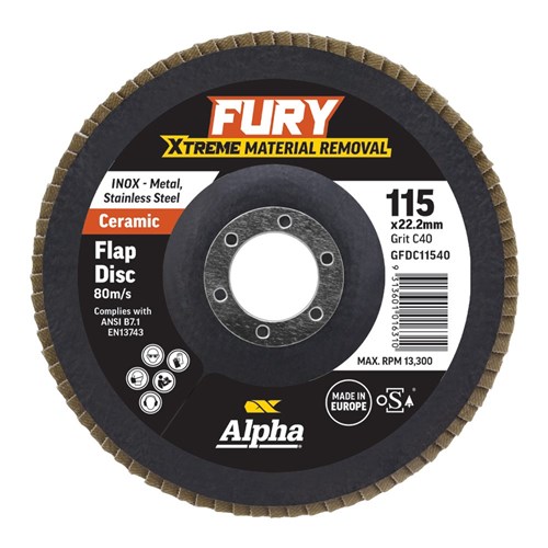 Fury Ceramic Flap Disc | 115mm C40 Grit