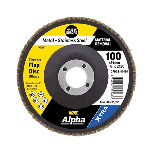 Flap Disc 100mm Z120 Grit Zirconia Xtra Bulk