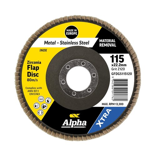 Flap Disc 115mm Z120 Grit Zirconia Xtra Bulk