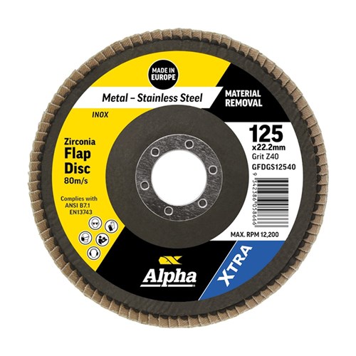 Flap Disc 125mm Z40 Grit Zirconia Xtra Bulk