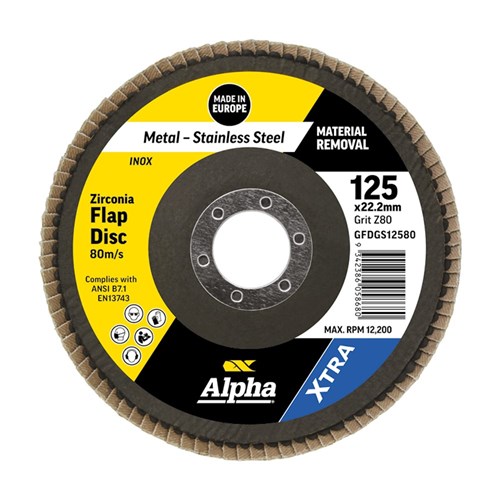 Flap Disc 125mm Z80 Grit Zirconia Xtra Bulk