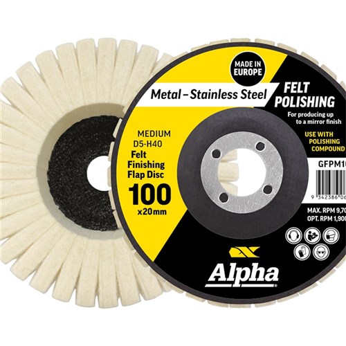 Felt Polishing Flap Disc 100mm Medium D5-H40 Bulk