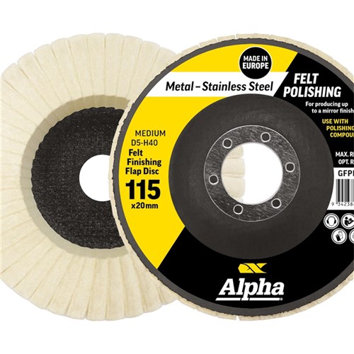 Felt Polishing Flap Disc 115mm Medium D5-H40 Bulk