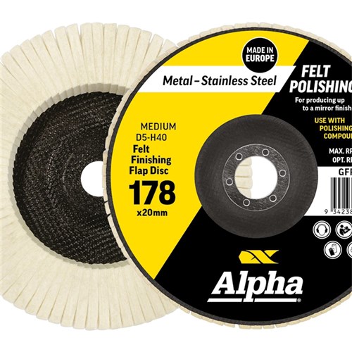 Felt Polishing Flap Disc 178mm Medium D5-H40 Bulk