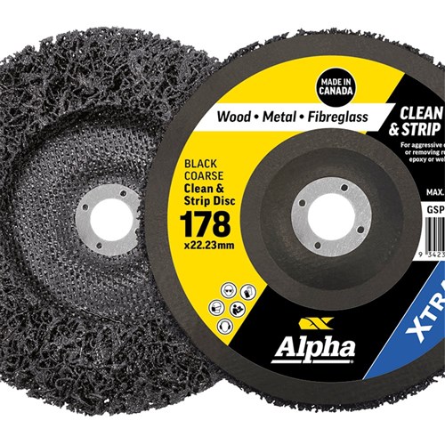 Clean & Strip Disc 178mm Black coarse XTRA Bulk