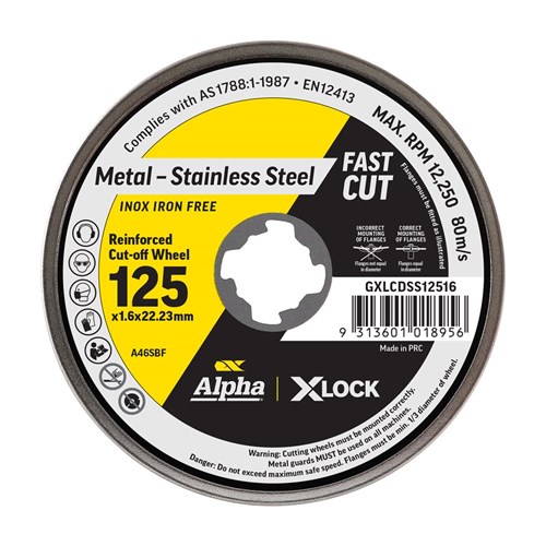 Alpha Cutting Disc X-Lock 125 x 1.6mm | 10 Disc Trade Pack