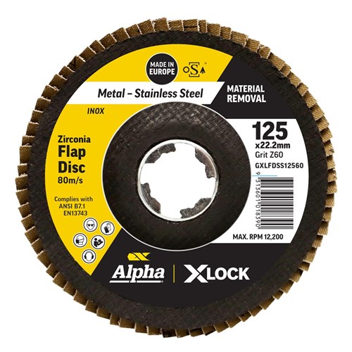 Alpha Flap Disc X-Lock 125mm | 60 Grit Zirconia