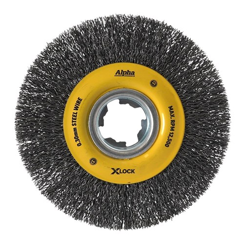 Alpha Wheel Brush X-Lock 125mm Steel Wire | 0.30mm Crimped