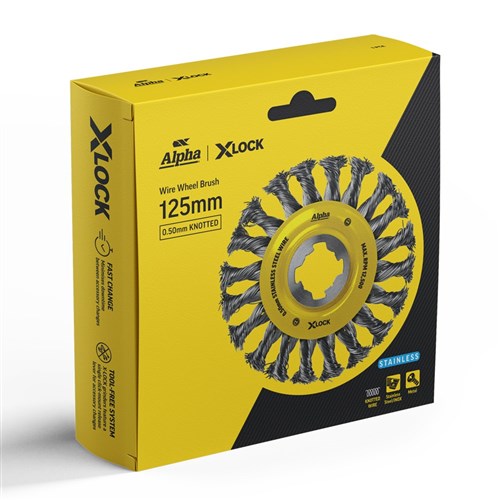 Alpha Wheel Brush X-Lock 125mm Stainless Steel Wire | 0.30mm Knotted