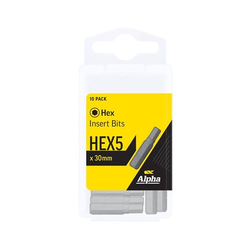 Hex5 x 30mm Insert Bits - Handipack (x10)