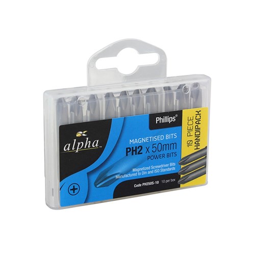 PH2 x 50mm Phillips Power Bit - Handipack (x10)