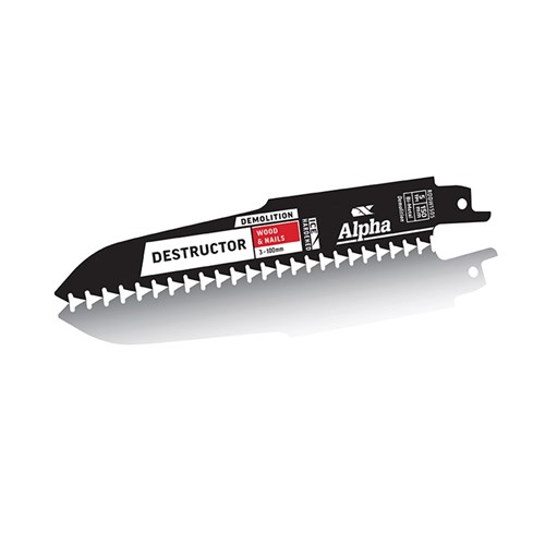 Destructor Demolition - Wood & Nails - Recip Blade, 5 TPI, 150mm - 25 Pack