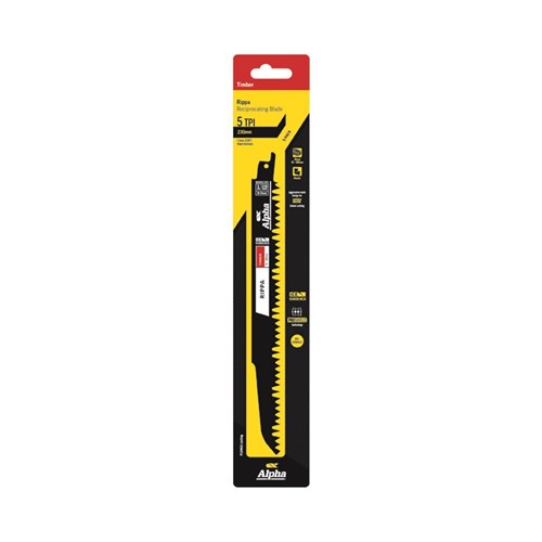 Rippa - Timber - Recip Blade, 5 TPI, 230mm - 5 Pack