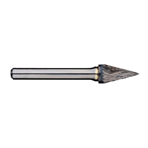 1/4in Pointed Cone Carbide Burr, 1/4in shank dia