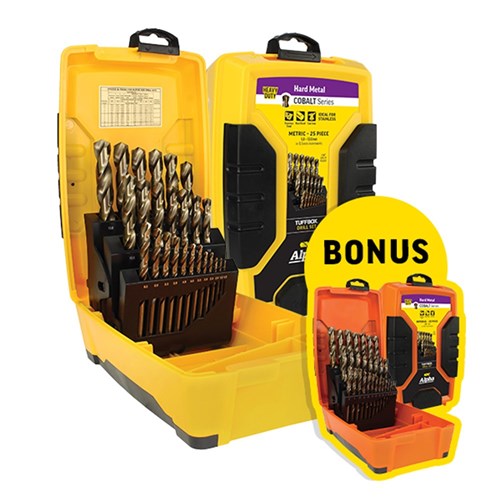 Promo Offer | 25 Piece Alpha Cobalt Metric Tuffbox Drill Set   BONUS 29 Piece Alpha Cobalt Imperial 