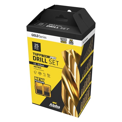 25 Piece | Alpha Gold Series Metric Tuffbox Pro Drill Set