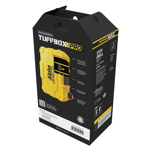 3 Piece | Alpha ThunderMAX Step Tuffbox Pro Drill Set | Bonus 120ml Lubricant