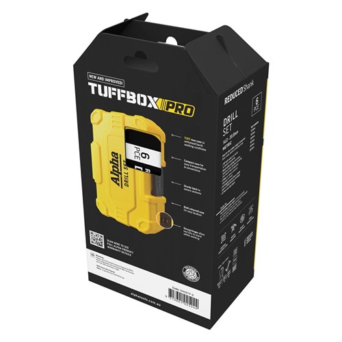 6 Piece | Alpha Reduced Shank Metric Tuffbox Pro Drill Set | Bonus 120ml Lubricant