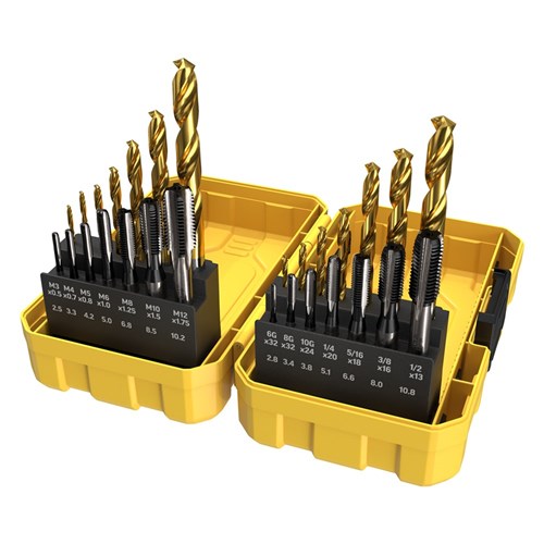 28 Piece | Alpha Drill and Tap Metric & UNC Tuffbox Pro Set | Bonus 120ml Lubricant