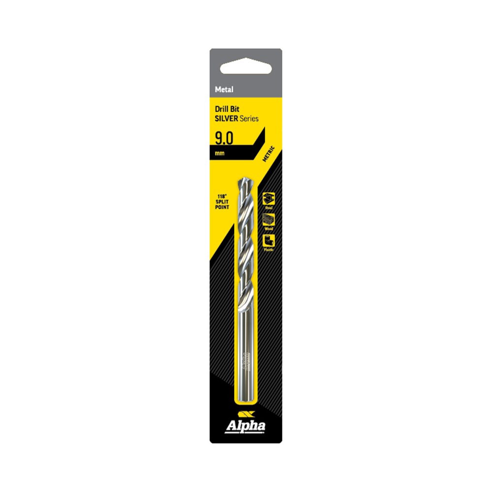 ALPHA JOBBER DRILL CARDED 9.0MM - SILVER SERIES