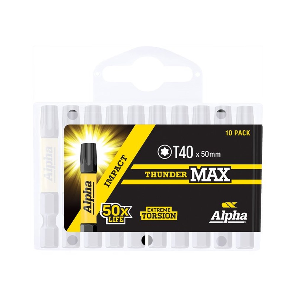 ALPHA THUNDERMAX BIT TORX 40 X 50MM HANDIPACK